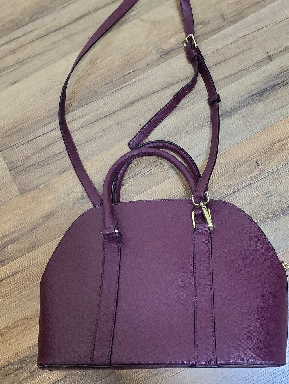 STEVE MADDEN Bfranz Sachel Handbag In Wine Burgundy w/ Pom-pom Key Chain - Picture 4 of 15
